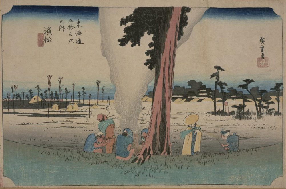 TOKYOアーカイブで見る歌川広重（1世）の「東海道五拾三次之内　濵松　冬枯ノ圖」