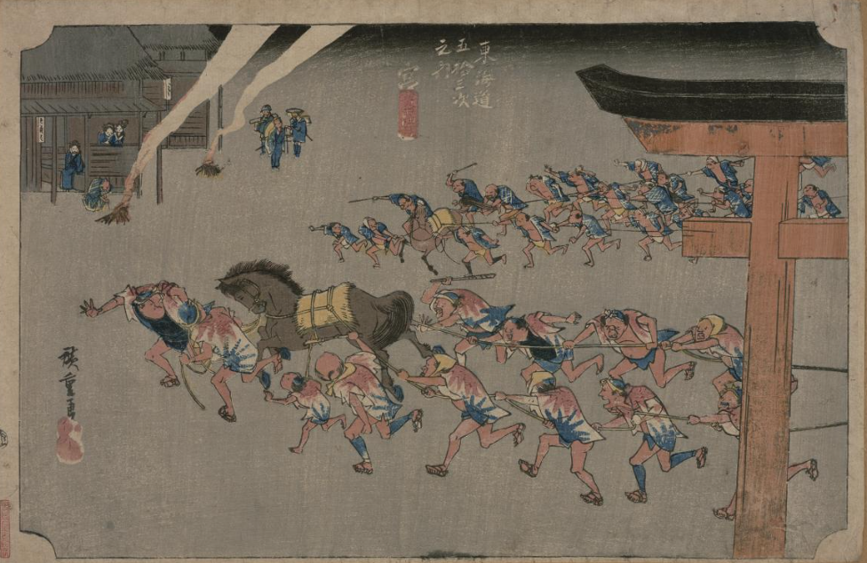 TOKYOアーカイブで見る歌川広重（1世）の「東海道五拾三次之内　宮　熱田神事」