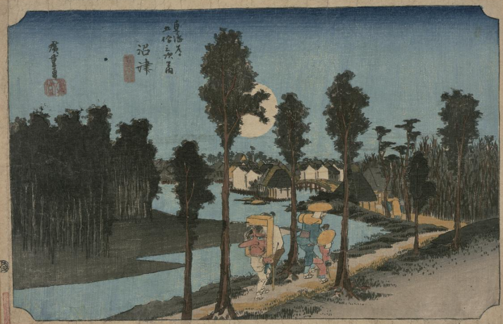 TOKYOアーカイブで見る歌川広重（1世）の「東海道五拾三次之内　沼津　黄昏図」