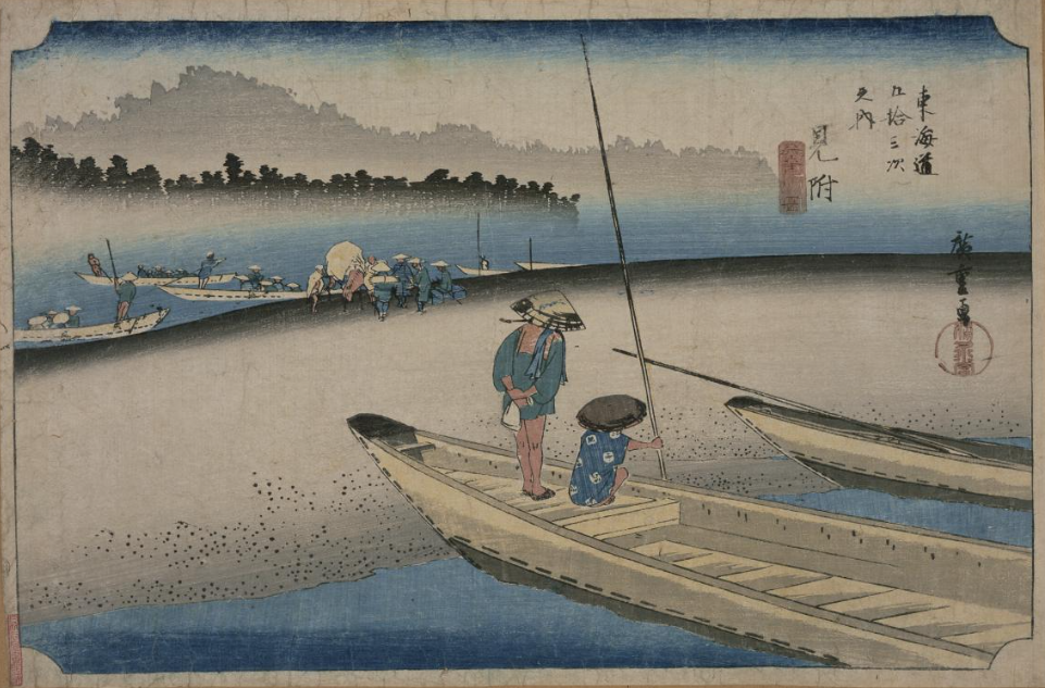 TOKYOアーカイブで見る歌川広重（1世）の「東海道五拾三次之内　見附　天竜川圖」