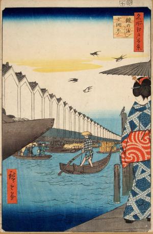 One Hundred Famous Views of Edo: Yoroi-no-Watashi Ferry, Koami-cho