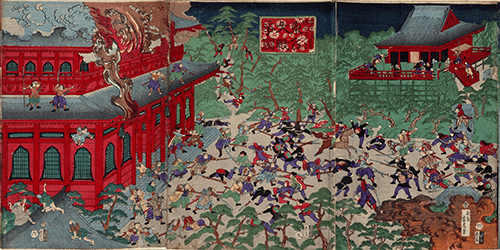 The Great Battle at Kan'ei-ji Temple in Ueno, May 15, 1868
