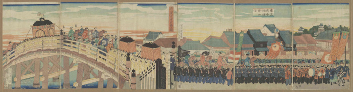 Illustrations of Nakabashi-dori Street in Tokyo, No. 2: Kyobashi Bridge