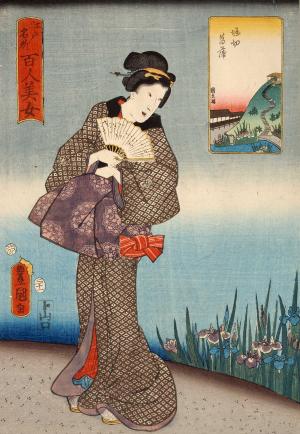 Famous Places in Edo, Hundred Beautiful Women, Horikiri Shōbu (Edo Meisho Hyaku-nin Bijo Horikiri Shōbu)