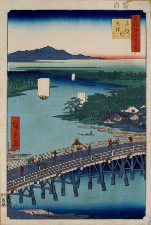 One Hundred Famous Views of Edo: The Great Senju Bridge