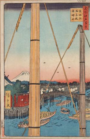 One Hundred Famous Views of Edo: Inari-bashi bridge Minato Shrine at Teppōzu