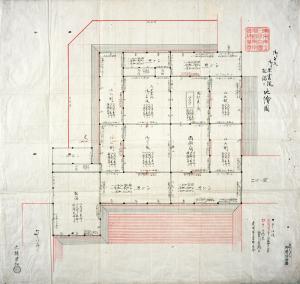 Floor Plan of Kuro Shoin Matsu-damari, Honmaru Palace (Go-Honmaru O-Kuro Shoin Matsudamari Tomo Jiezu)